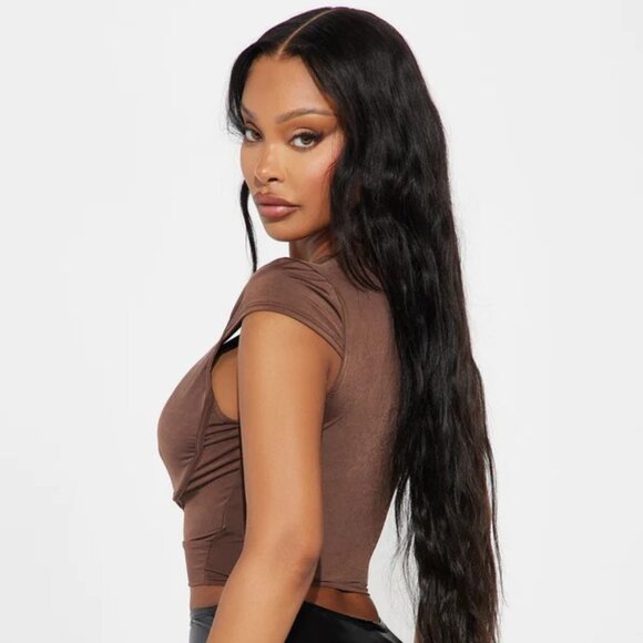 NEW! Brown Crop Top - Picture 2 of 2